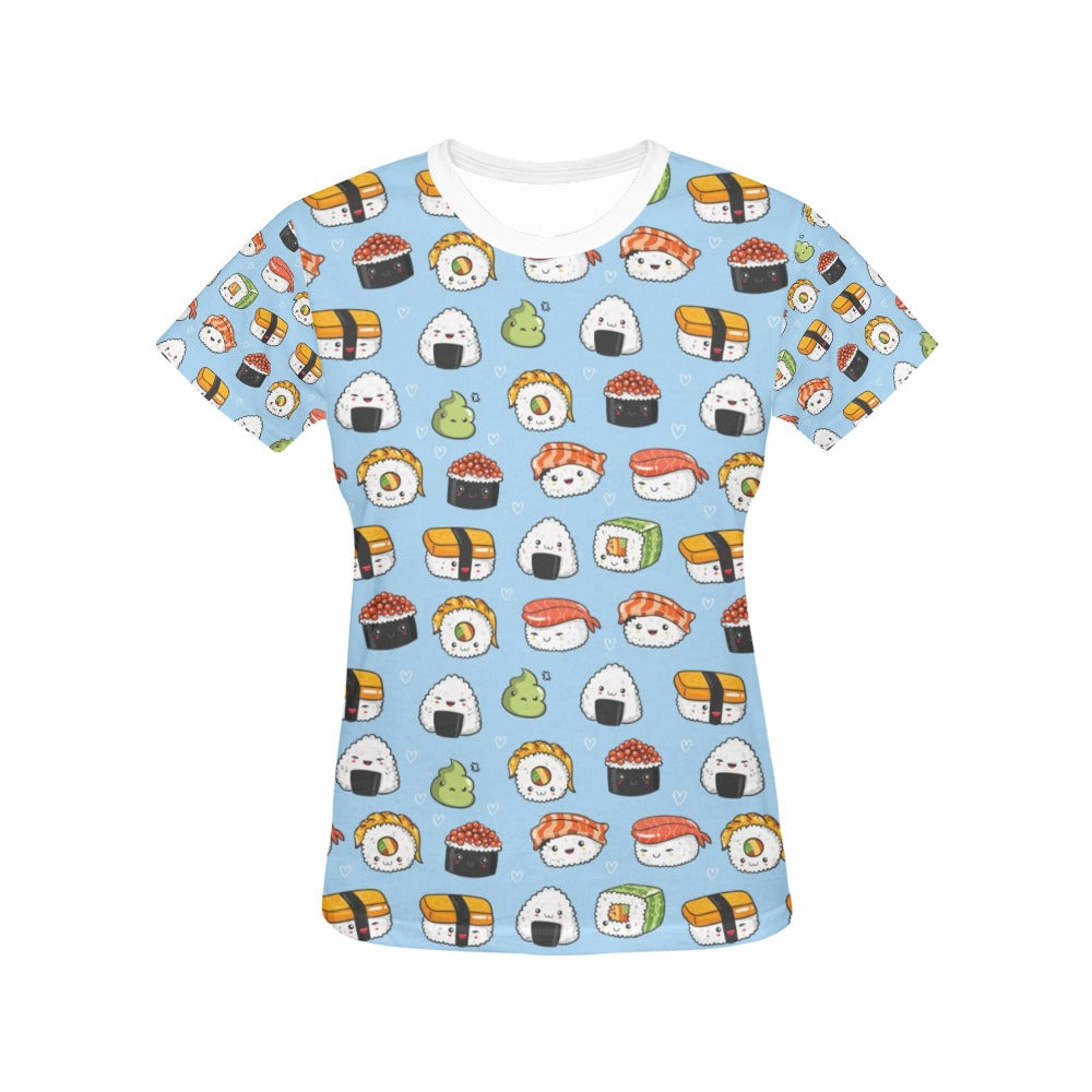 Sushi Print Design LKS303 Women's  T-shirt