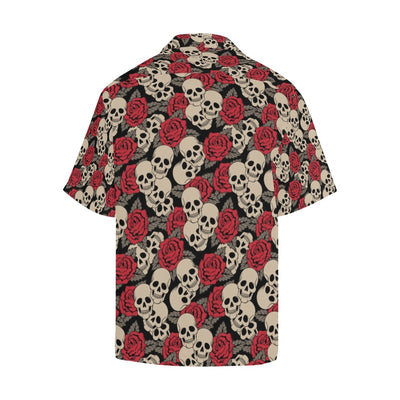 Skull And Roses Print Design LKS301 Men's Hawaiian Shirt