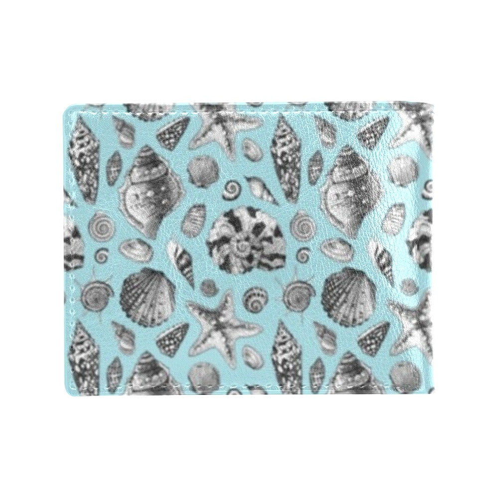 Seashell Beach Print Design LKS302 Men's ID Card Wallet
