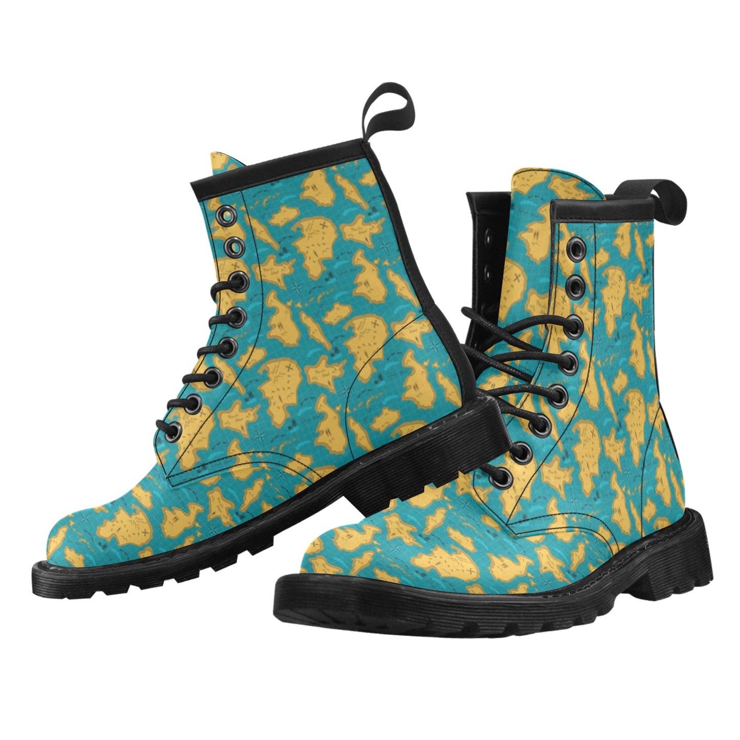 World Map Print Design LKS301 Women's Boots
