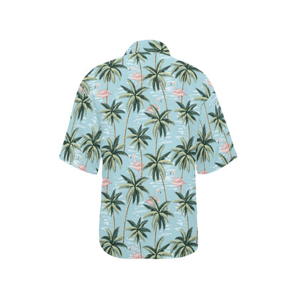 Palm Tree Pattern Print Design PT05 Women's Hawaiian Shirt