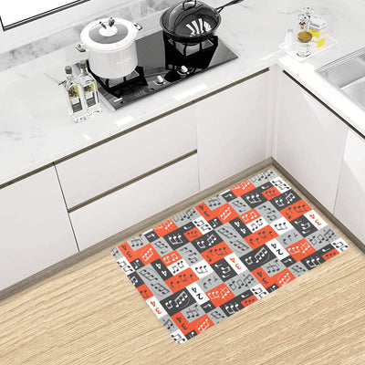 Music Note Design Themed Print Kitchen Mat