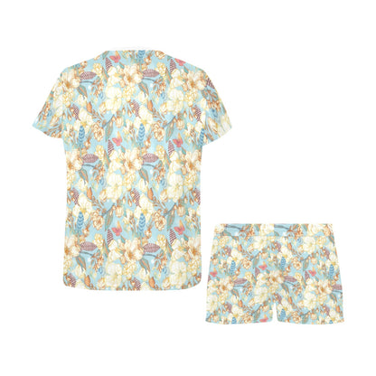 Summer Floral Print Design LKS302 Women's Short Pajama Set