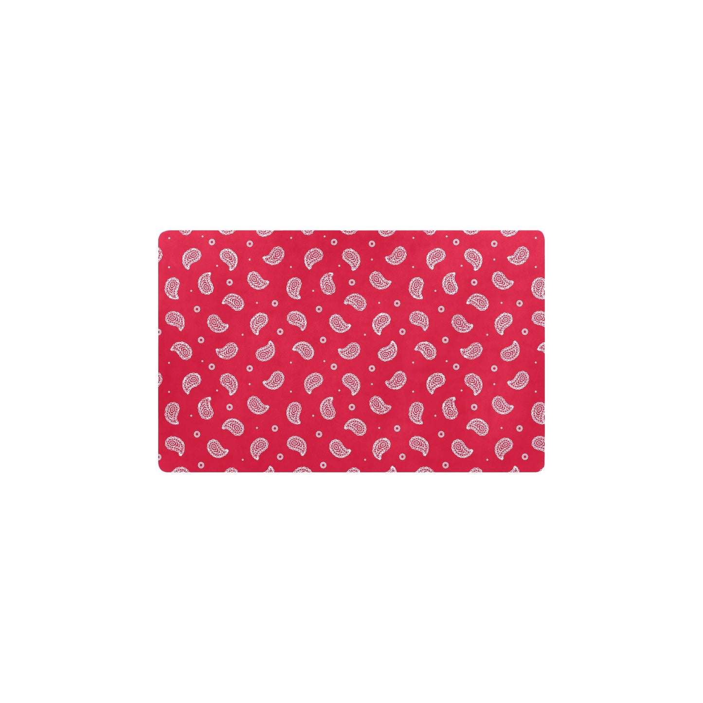 Bandana Red Paisley Print Design LKS305 Kitchen Mat