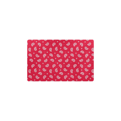 Bandana Red Paisley Print Design LKS305 Kitchen Mat