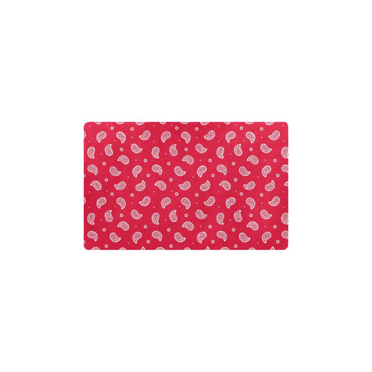 Bandana Red Paisley Print Design LKS305 Kitchen Mat