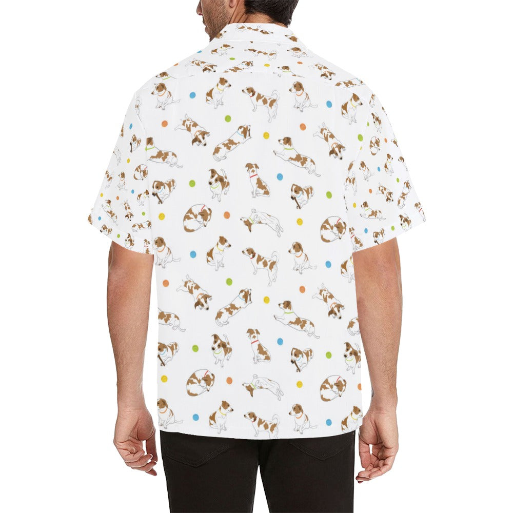 Russell Terriers With Balls Print Design LKS307 Men's Hawaiian Shirt