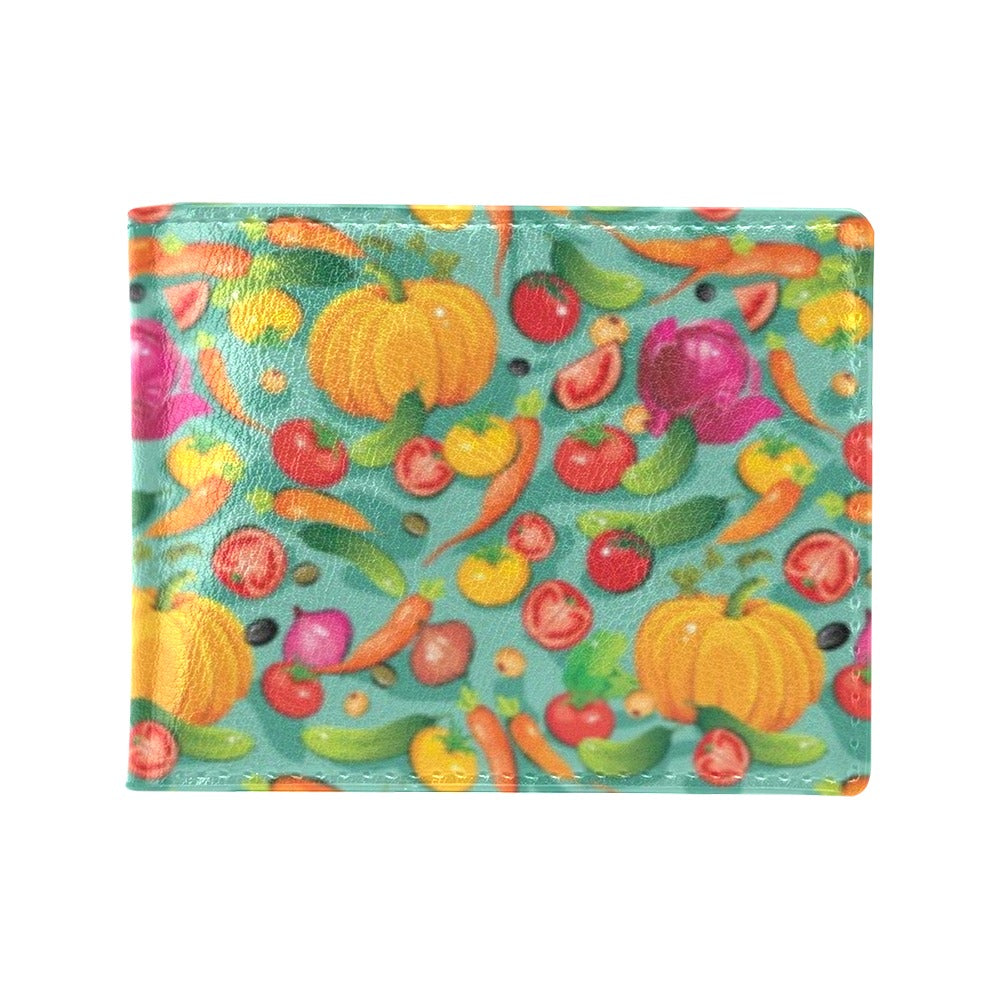 Vegan Colorful Themed Design Print Men's ID Card Wallet