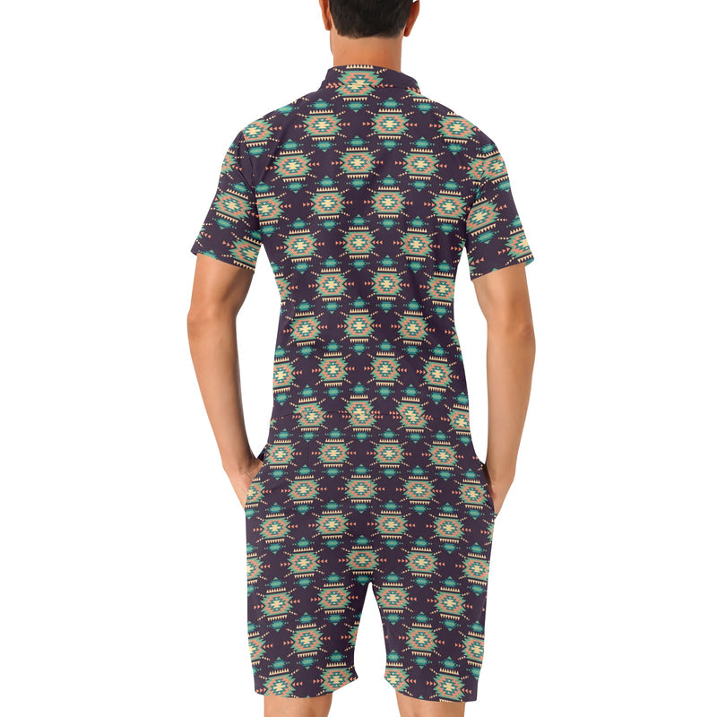 Navajo Geometric Style Print Pattern Men's Romper