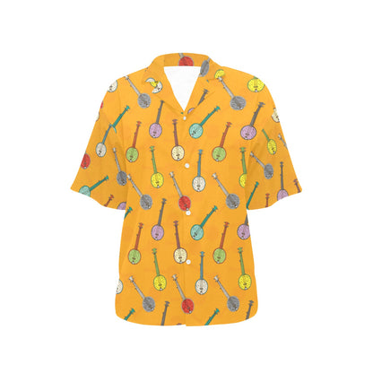 Banjo Pattern Print Design 02 Women's Hawaiian Shirt