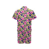 Pink Hibiscus Pattern Print Design HB027 Men's Romper