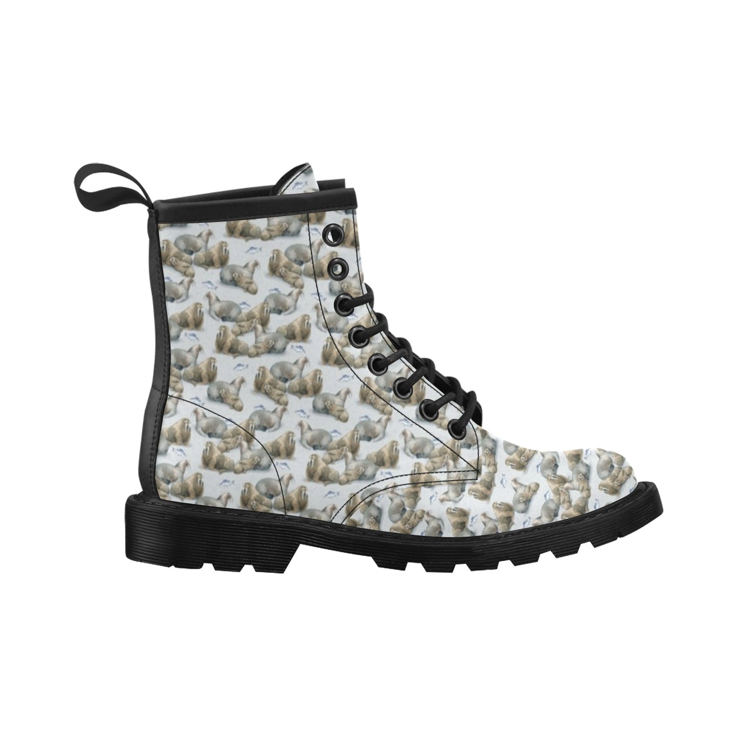 Walrus Print Design LKS401 Women's Boots