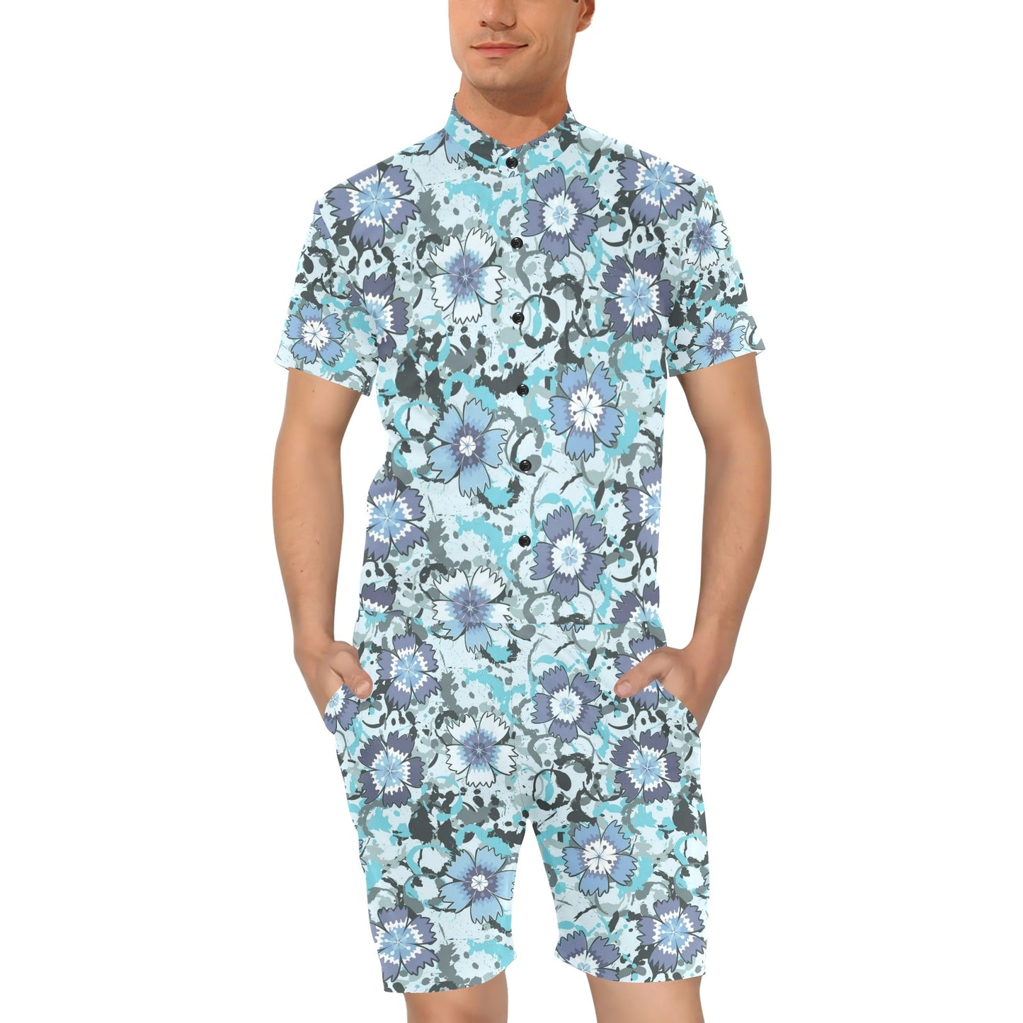 Carnations Pattern Print Design CN04 Men's Romper