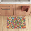 Flower Power Peace Paisley Themed Print Kitchen Mat