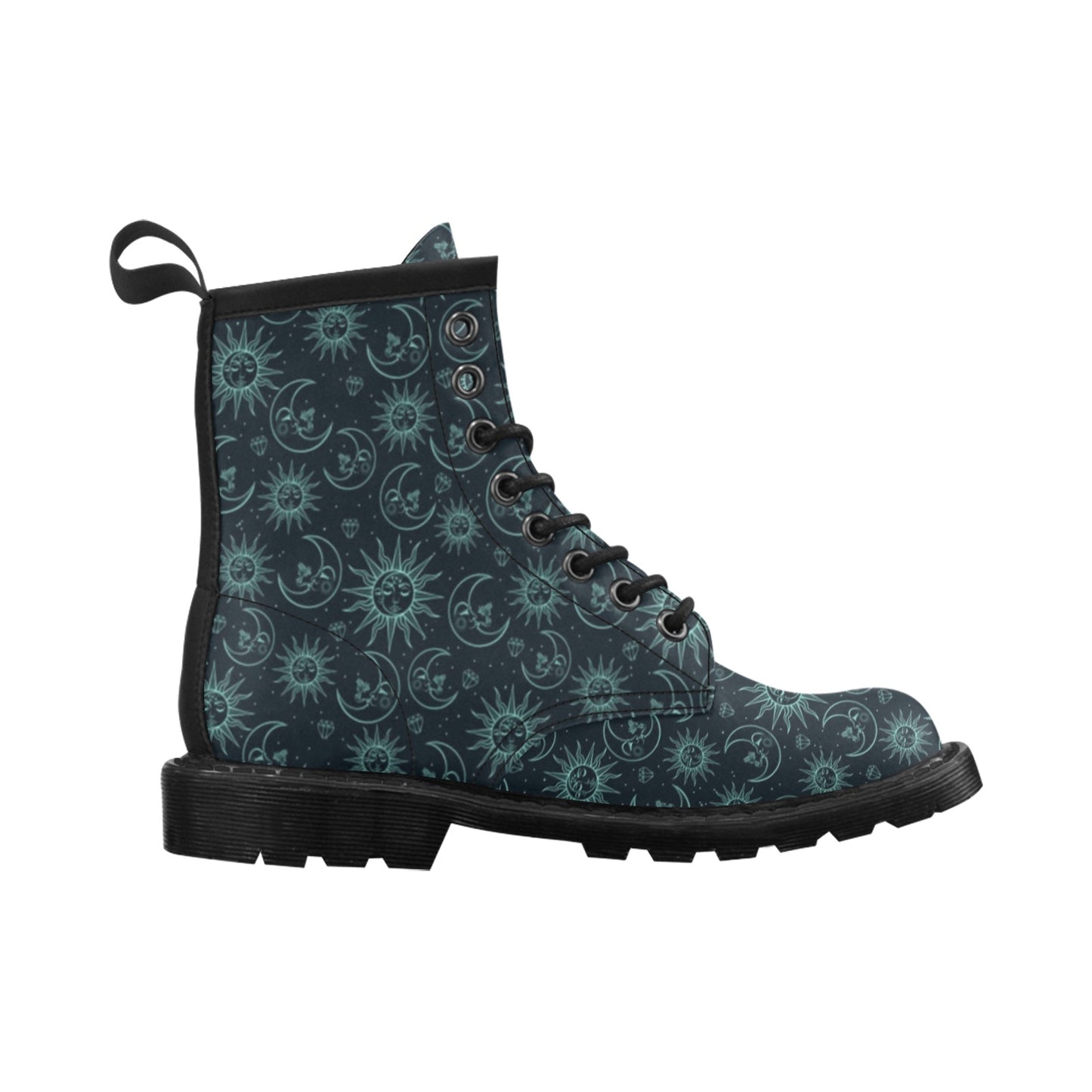 Sun Moon Magic Design Themed Print Women's Boots