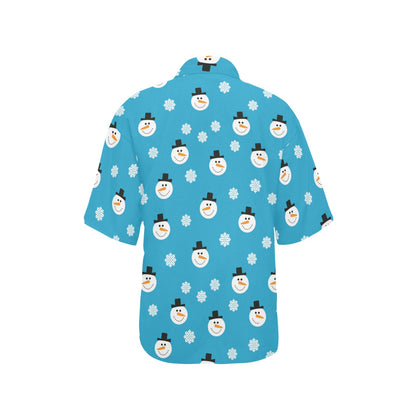 Snowman Print Design LKS303 Women's Hawaiian Shirt