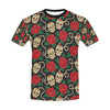 Sugar Skull Red Rose Print Design LKS301 Men's All Over Print T-shirt