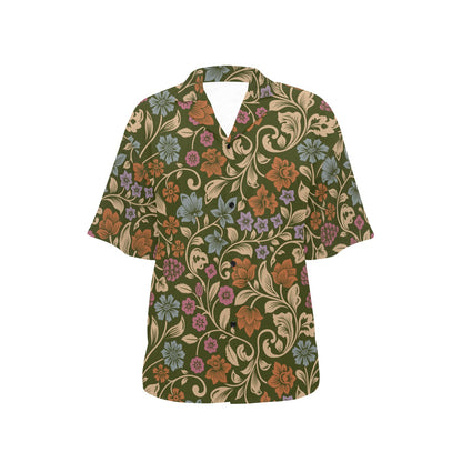 Floral Vintage Print Pattern Women's Hawaiian Shirt