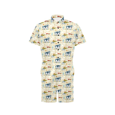 Cow Farm Design Print Men's Romper