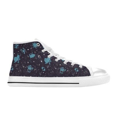 Zodiac Print Design LKS303 High Top Women's White Shoes