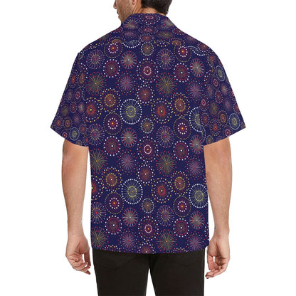 Firework Flower Style Print Design LKS302 Men's Hawaiian Shirt