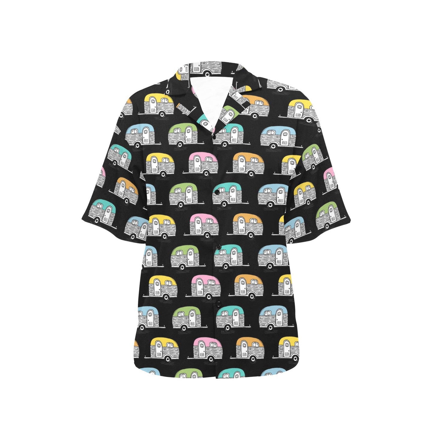 Camper Pattern Camping Themed No 2 Print Women's Hawaiian Shirt