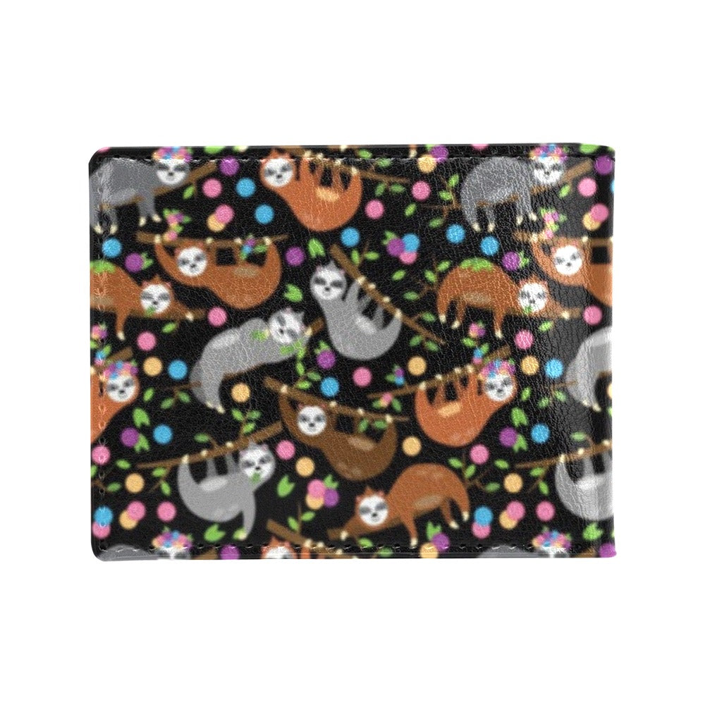 Sloth Print Design LKS306 Men's ID Card Wallet