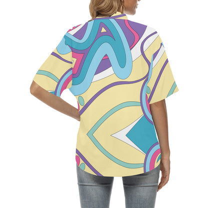 Funky Retro Pattern Print Design A01 Women's Hawaiian Shirt