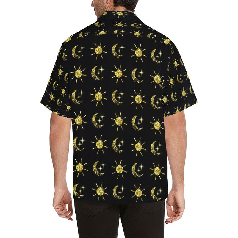 Sun Moon Print Design LKS304 Men's Hawaiian Shirt