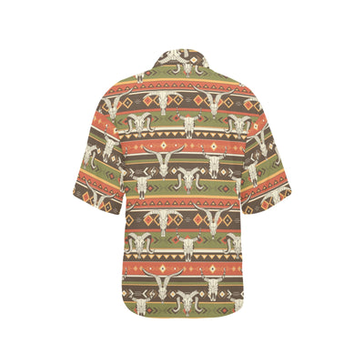 American indian Skull Animal Women's Hawaiian Shirt