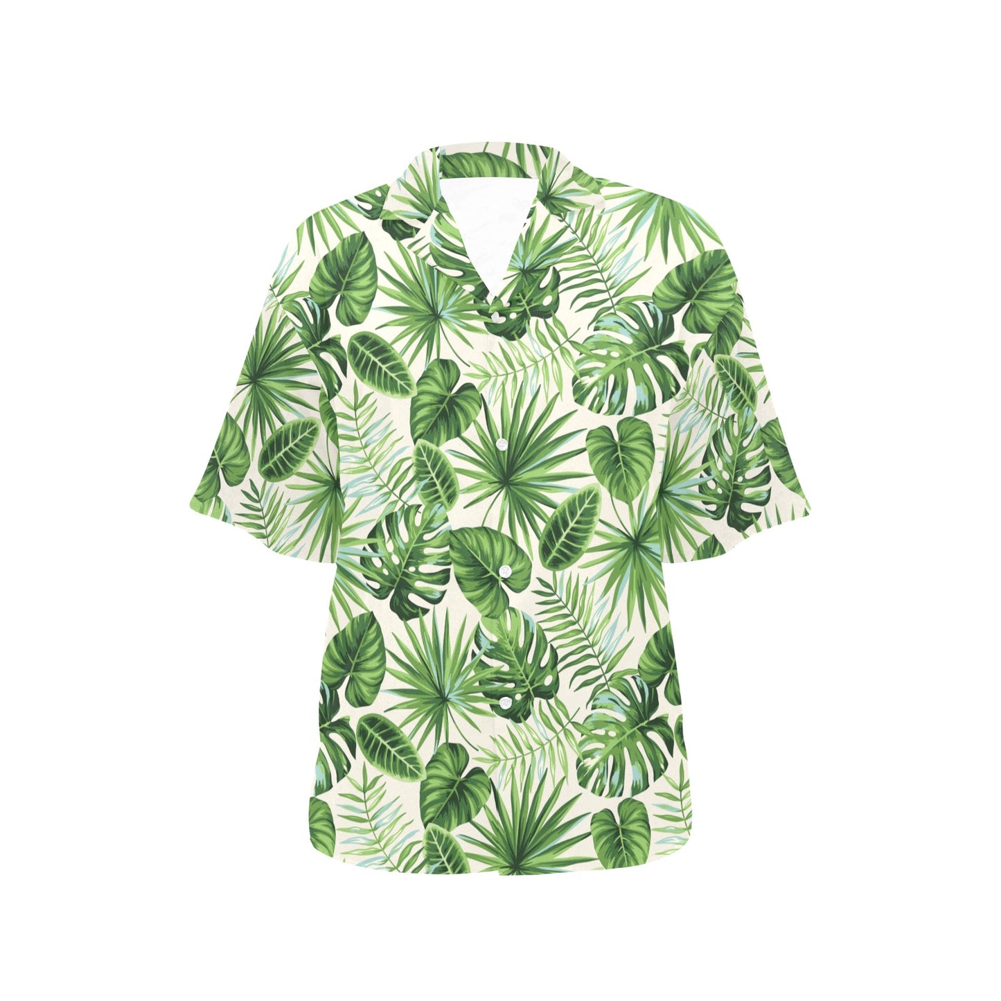 Palm Leaf Pattern Print Design A01 Women's Hawaiian Shirt