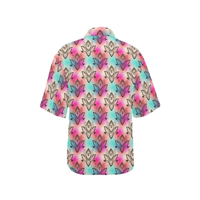 lotus Boho Pattern Print Design LO02 Women's Hawaiian Shirt