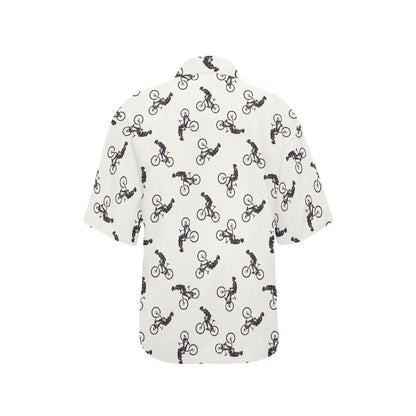 Mountain bike Pattern Print Design 01 Women's Hawaiian Shirt