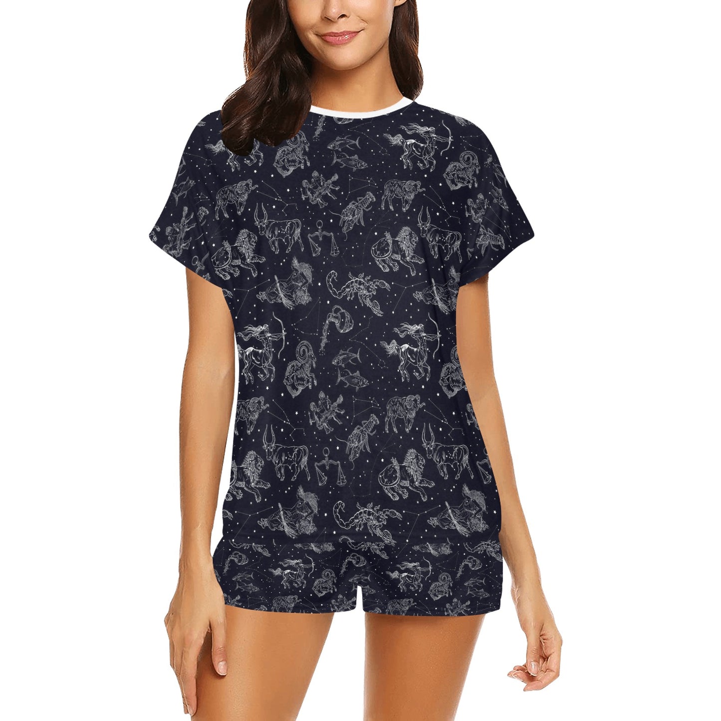 Zodiac Print Design LKS304 Women's Short Pajama Set