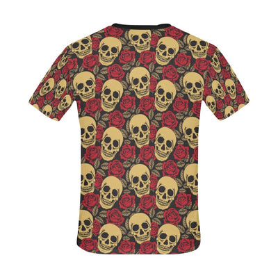 Skull And Roses Print Design LKS302 Men's All Over Print T-shirt