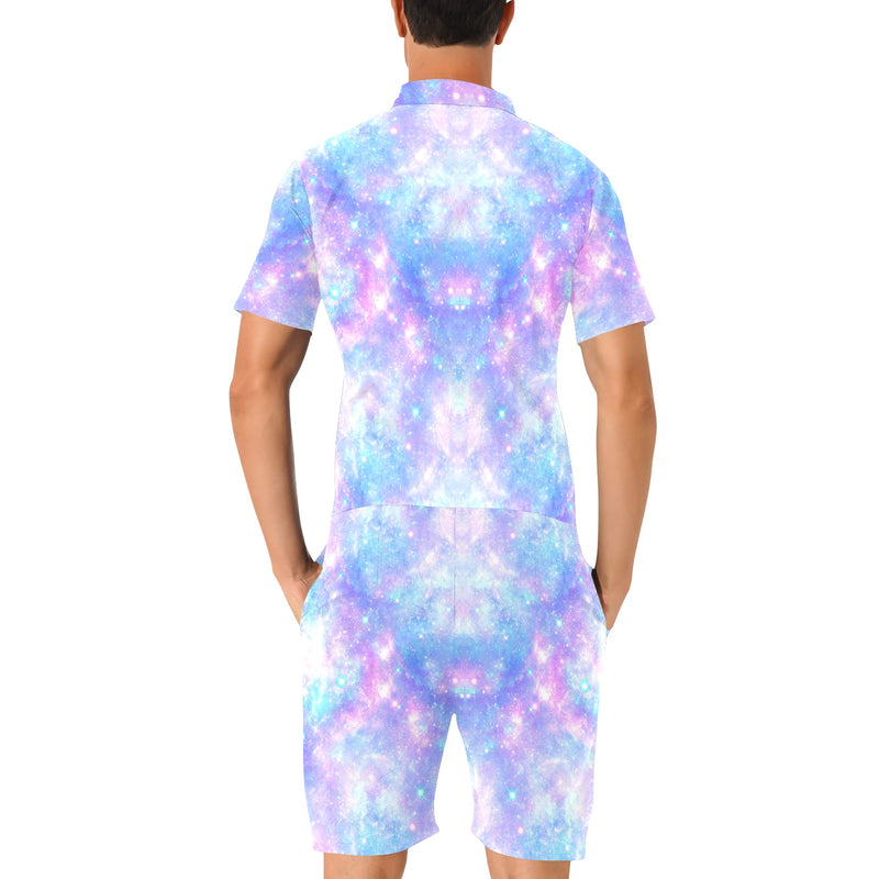 Galaxy Stardust Pastel Color Print Men's Romper