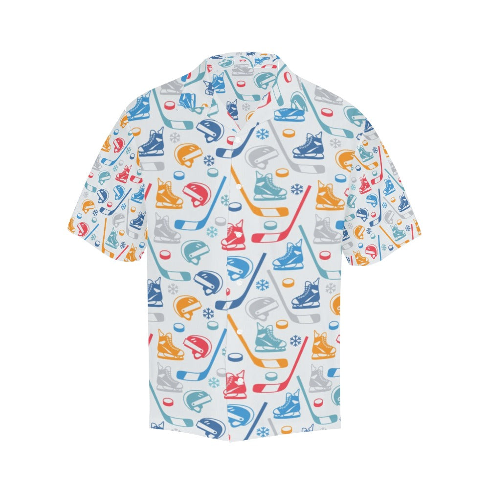 Hockey Equipment Print Design LKS301 Men's Hawaiian Shirt