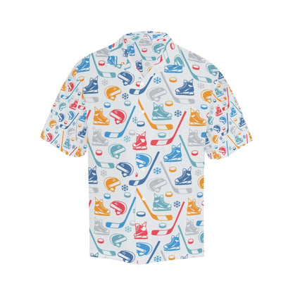 Hockey Equipment Print Design LKS301 Men's Hawaiian Shirt