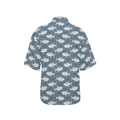 Shark Print Design LKS305 Women's Hawaiian Shirt