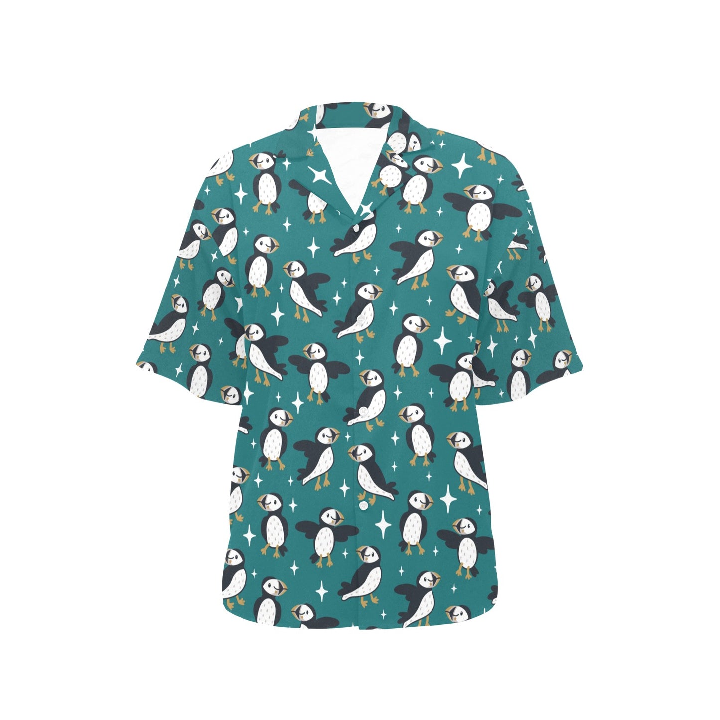 Puffin Pattern Print Design A05 Women's Hawaiian Shirt
