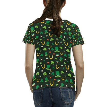 Shamrock Print Design LKS308 Women's  T-shirt
