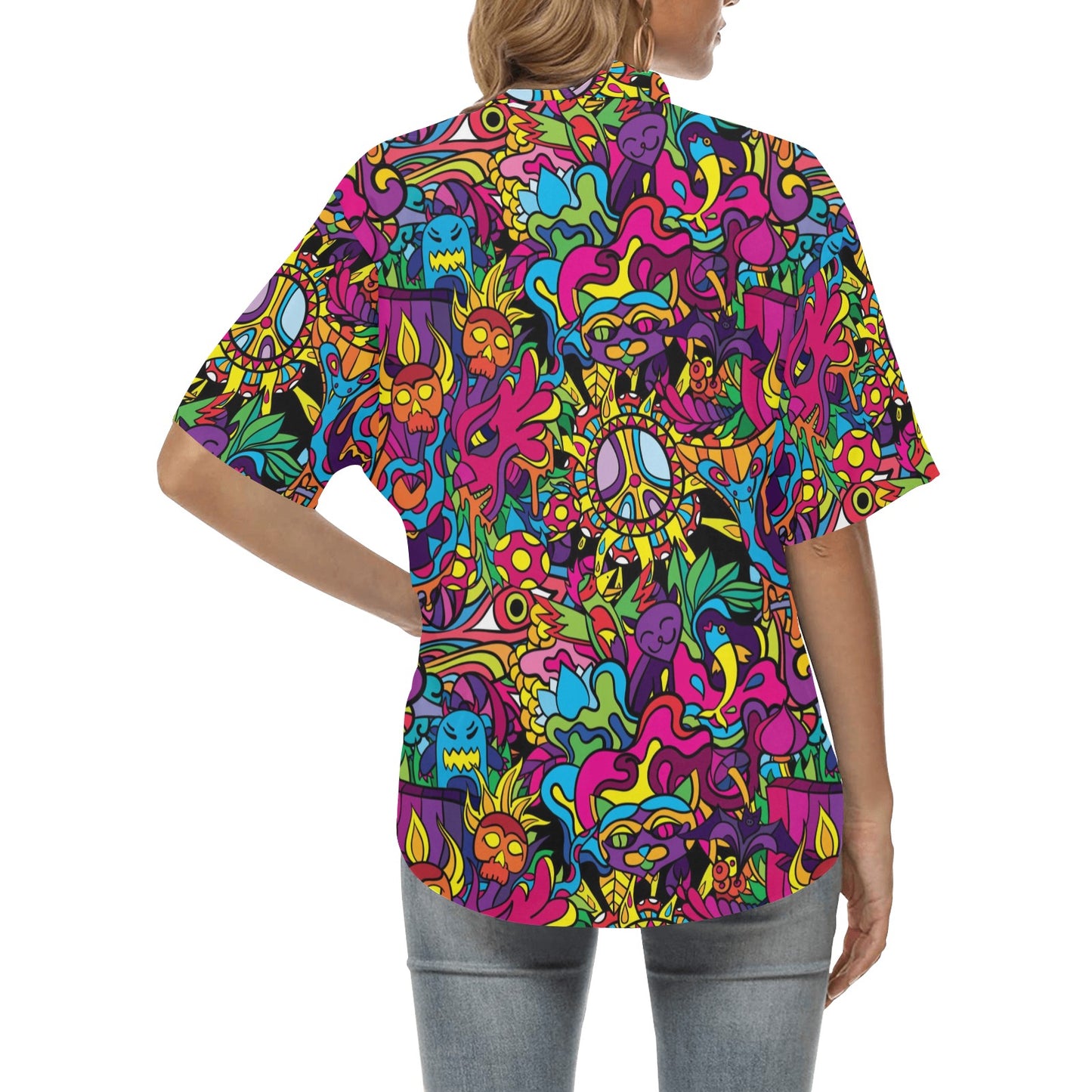 Trippy Print Design LKS304 Women's Hawaiian Shirt