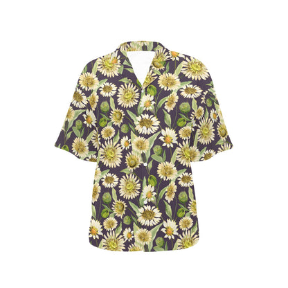 Daisy Vintage Print Pattern Women's Hawaiian Shirt
