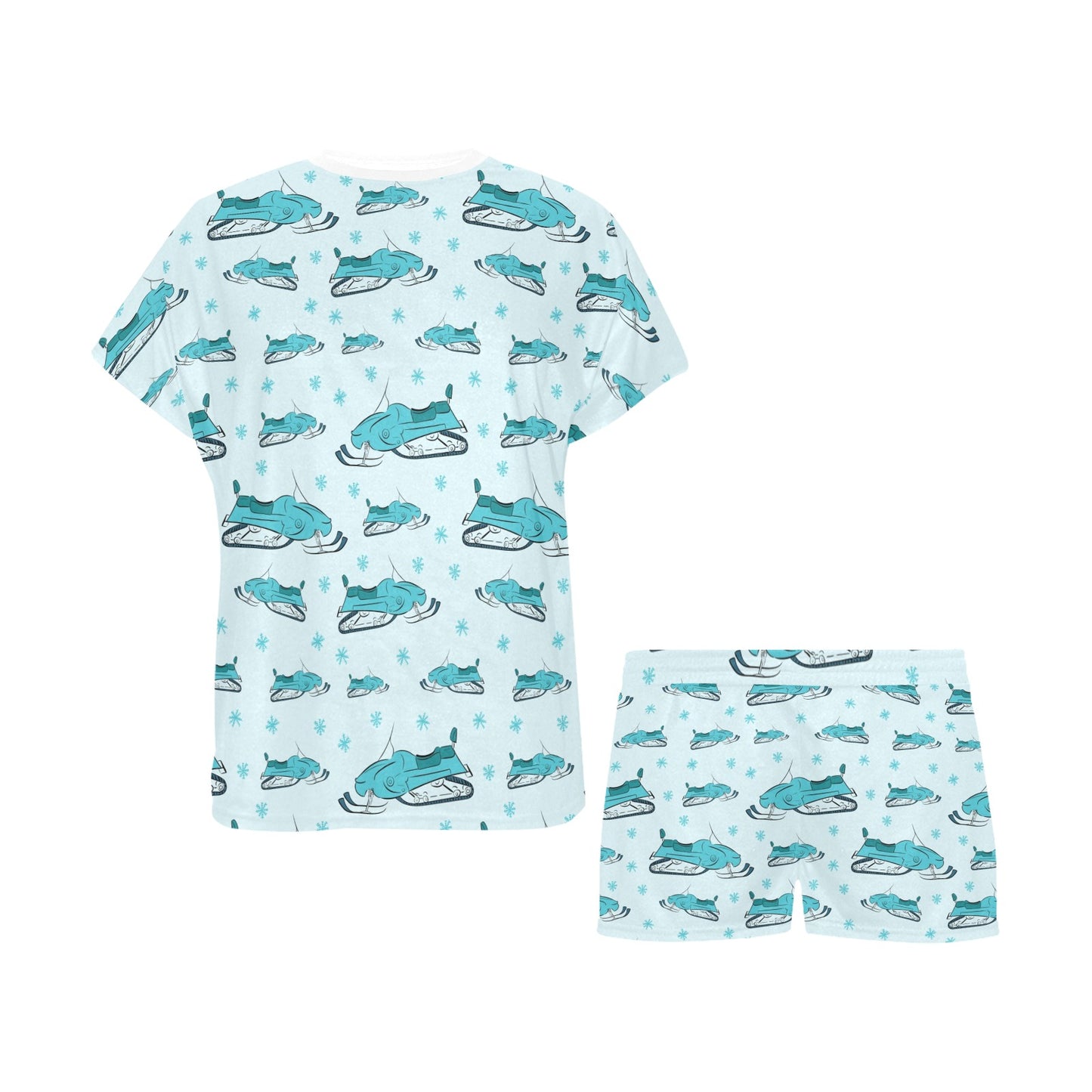 Snowmobile Print Design LKS301 Women's Short Pajama Set