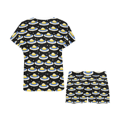 UFO Print Design LKS303 Women's Short Pajama Set
