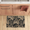 Brown Tropical Palm Leaves Kitchen Mat