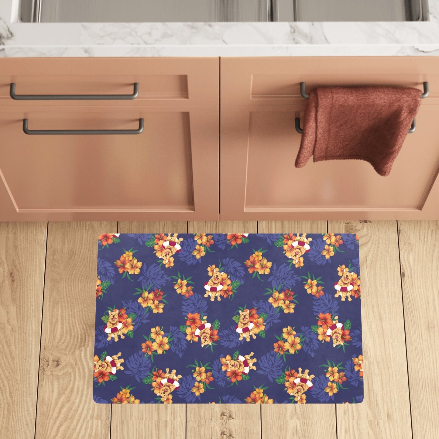 Hawaiian Themed Pattern Print Design H02 Kitchen Mat