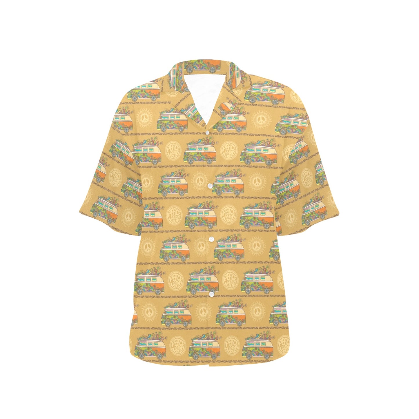 Hippie Van Print Design LKS304 Women's Hawaiian Shirt