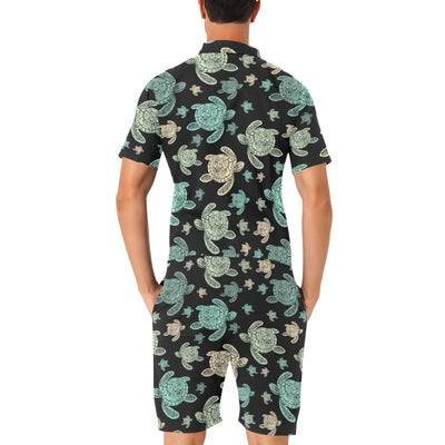 Sea Turtle Stamp Pattern Men's Romper