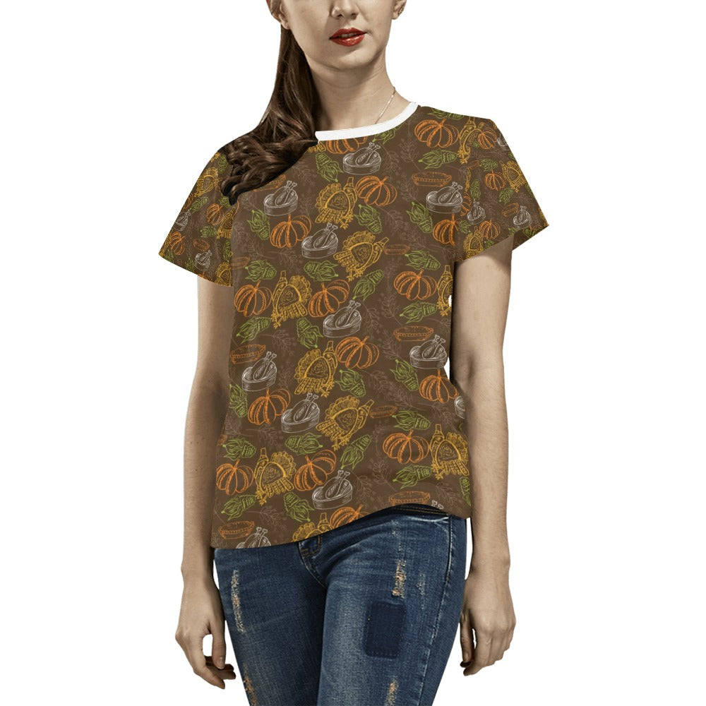 Thanksgiving Print Design LKS301 Women's  T-shirt
